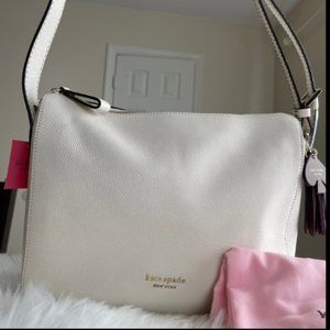 KATE SPADE NEW YORK Anyday Medium Off-White Leather Shoulder Bag